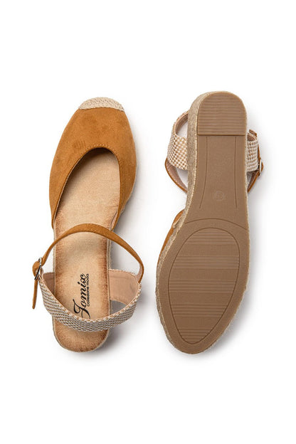 JOMIX Sandali Estivi da Donna Eleganti con Zeppa Chiusura a Fibbia e Stile Espadrillas SD9369