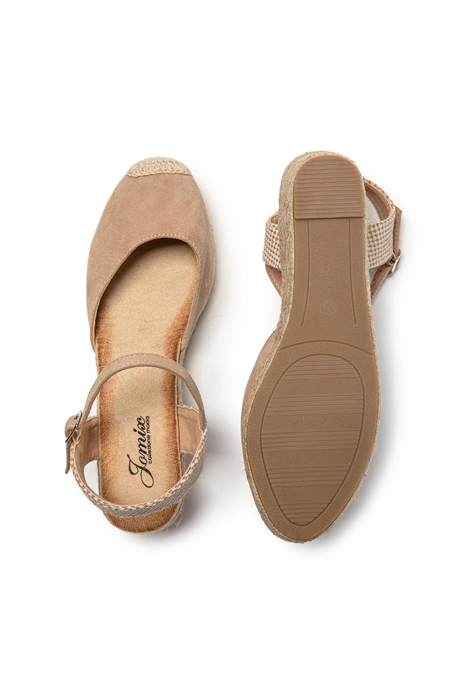 JOMIX Sandali Estivi da Donna Eleganti con Zeppa Chiusura a Fibbia e Stile Espadrillas SD9369