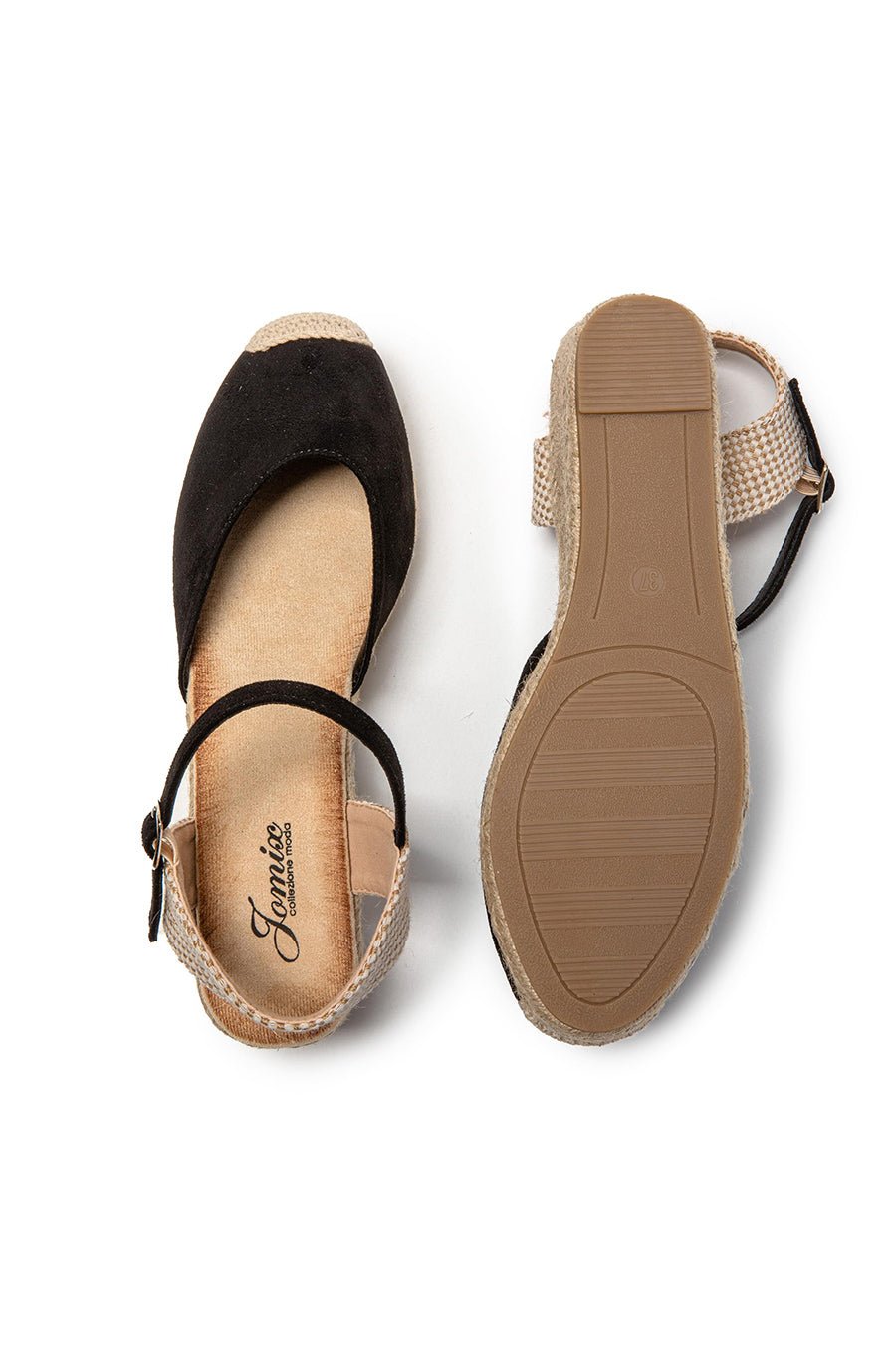 JOMIX Sandali Estivi da Donna Eleganti con Zeppa Chiusura a Fibbia e Stile Espadrillas SD9369