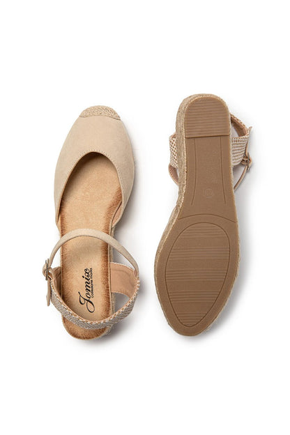 JOMIX Sandali Estivi da Donna Eleganti con Zeppa Chiusura a Fibbia e Stile Espadrillas SD9369