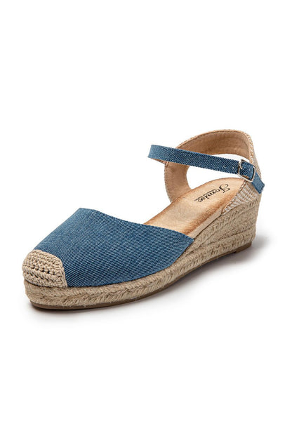 JOMIX Sandali Estivi da Donna Eleganti con Zeppa Chiusura a Fibbia e Stile Espadrillas SD9369