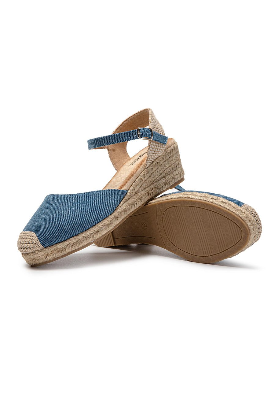 JOMIX Sandali Estivi da Donna Eleganti con Zeppa Chiusura a Fibbia e Stile Espadrillas SD9369