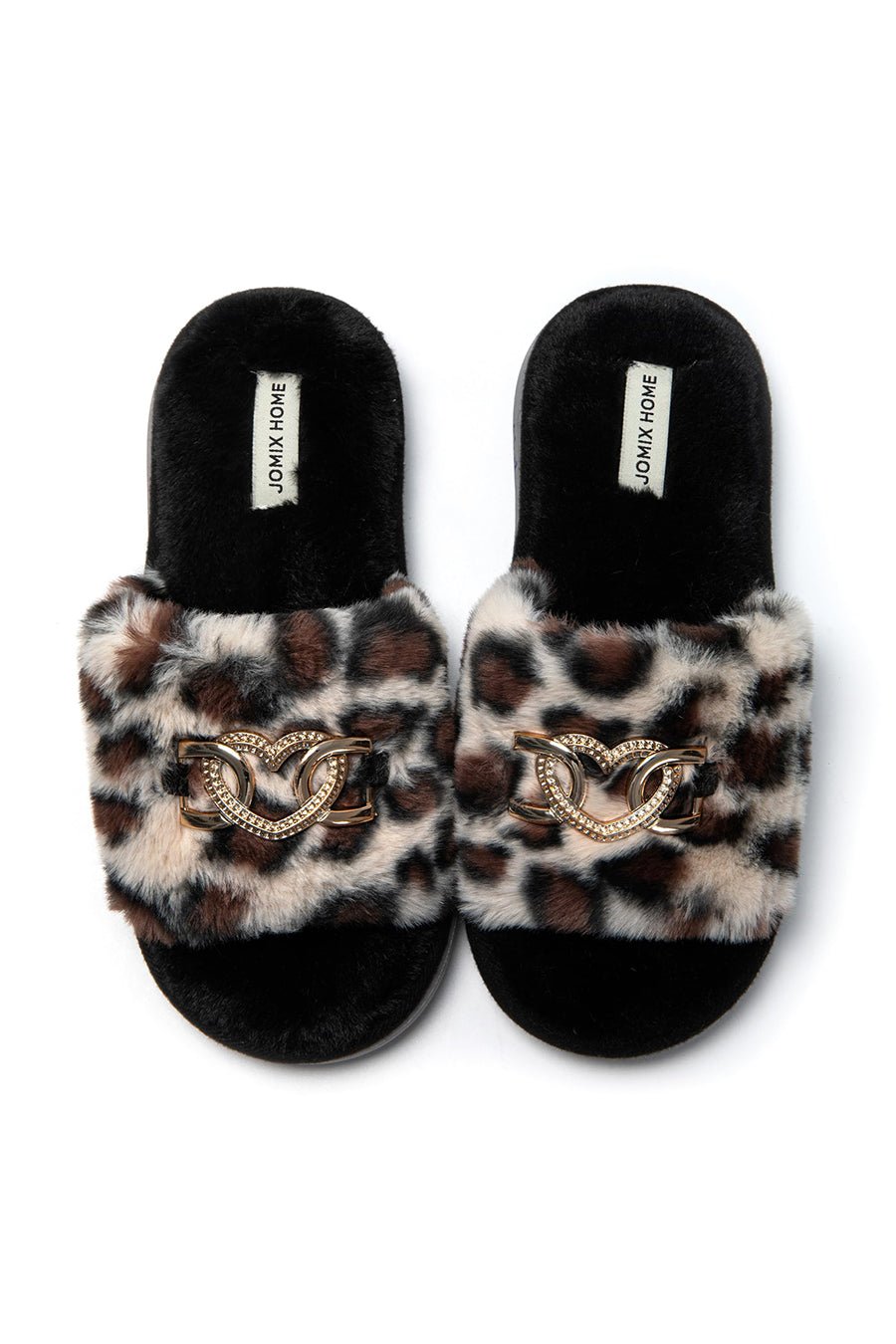 JOMIX Pantofole Donna Invernali Ciabatte Leopardate Punta Aperta MD8647