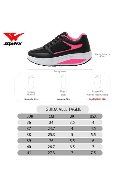 JOMIX Scarpe Basculanti Donna Scarpe Dimagranti Fitness Camminata Passeggio Ginnastica Chiusura a Lacci SD1618